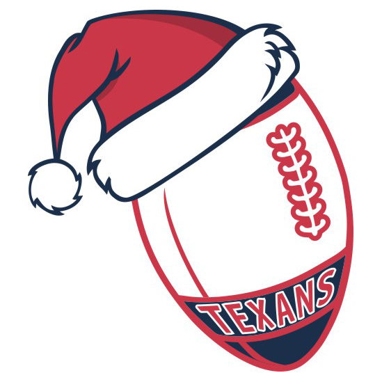 Houston Texans Football Christmas hat logo vinyl decal